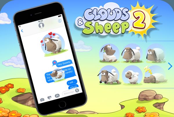 Clouds & Sheep 2 iOS sticker for iMessage